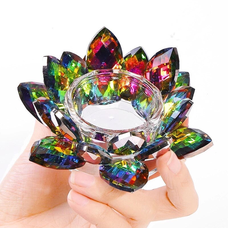 Crystal Lotus Flower Dappen Dish - Multicolor