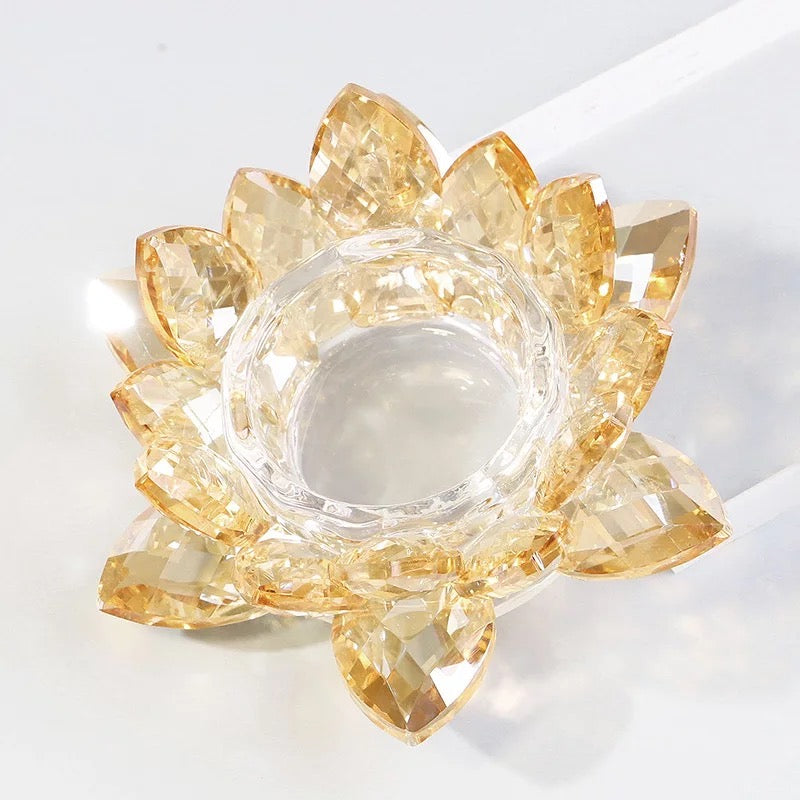 Crystal Lotus Flower Dappen Dish - Gold