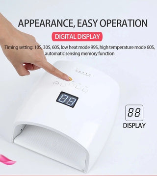 66W LED Nail Lamp With Handle White