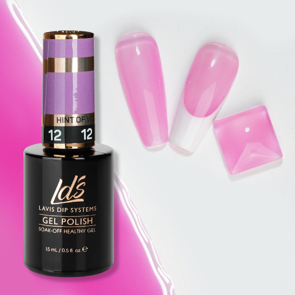 Jelly Gel Polish Colors - LDS 12 Hint of Violet - Nude Collection