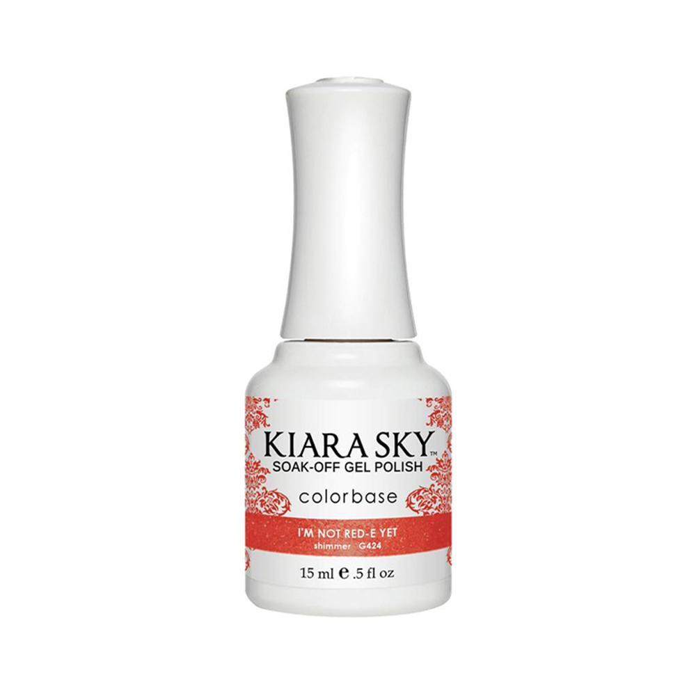 Kiara Sky Gel Polish 424 - Glitter, Red Colors - I'm Not Red-E Yet