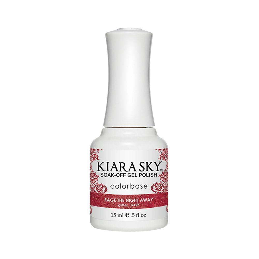 Kiara Sky Gel Polish 427 - Red, Glitter Colors - Rage The Night Away