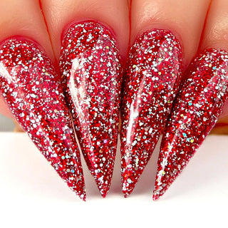 Kiara Sky Gel Polish 427 - Red, Glitter Colors - Rage The Night Away