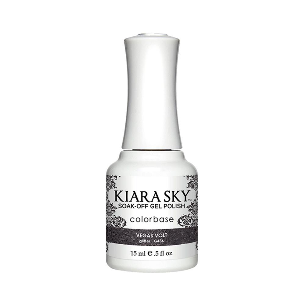 Kiara Sky Gel Polish 436 - Black, Glitter Colors - Vegas Volt