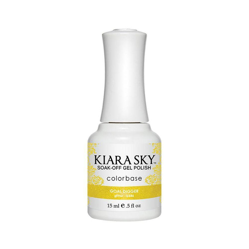 Kiara Sky Gel Polish 486 - Gold, Glitter Colors - Goal Digger