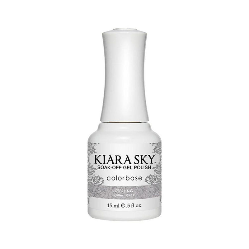 Kiara Sky Gel Polish 489 - Silver, Glitter Colors - Sterling