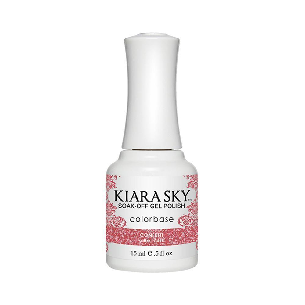 Kiara Sky Gel Polish 498 - Pink, Glitter Colors - Confetti