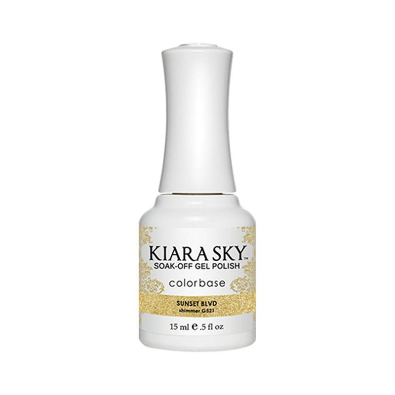 Kiara Sky Gel Polish 521 - Gold, Glitter Colors - Sunset Blvd