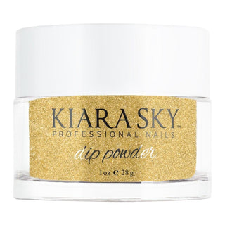 Kiara Sky Dipping Powder Nail - 521 Sunset Blvd - Gold, Glitter Colors