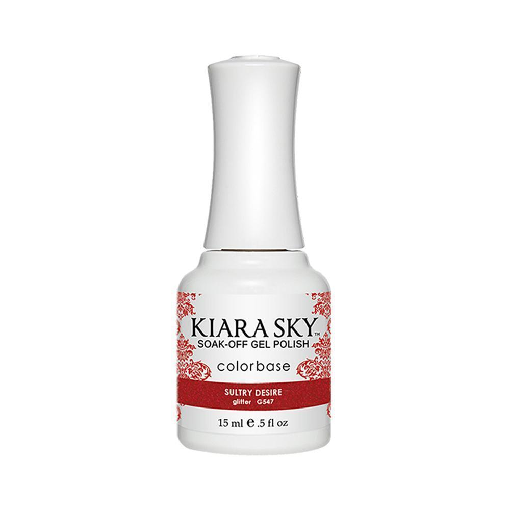 Kiara Sky Gel Polish 547 - Red Glitter Colors - Sultry Desire