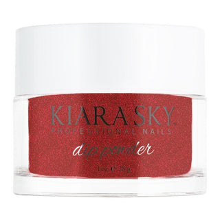 Kiara Sky Dipping Powder Nail - 547 Sultry Desire - Red, Glitter Colors