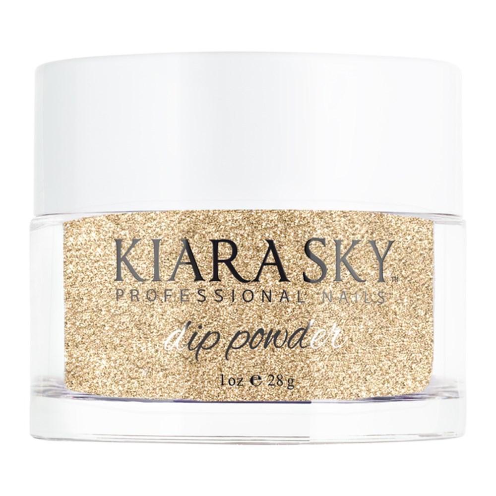 Kiara Sky Dipping Powder Nail - 554 Pixie Dust - Gold, Glitter Colors