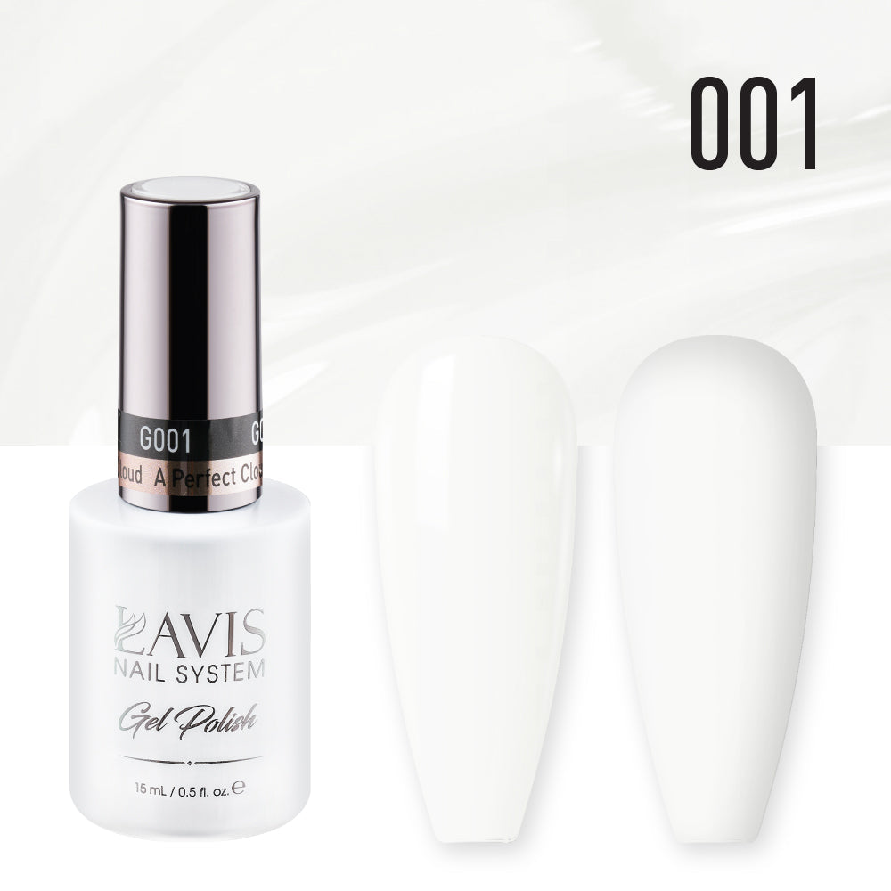 Lavis Gel Nail Polish Duo - 001 White Colors - A Perfect Cloud