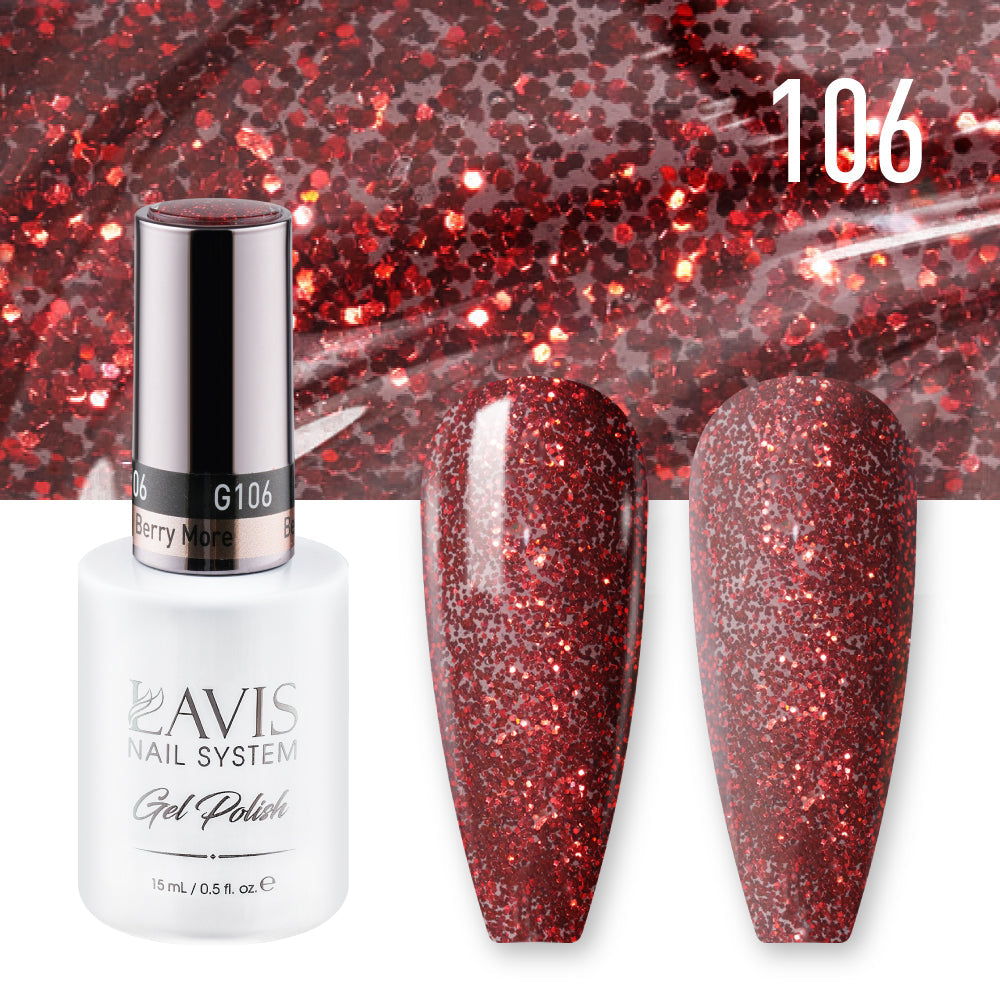 LAVIS 106 Berry More - Gel Polish & Matching Nail Lacquer Duo Set - 0.5oz