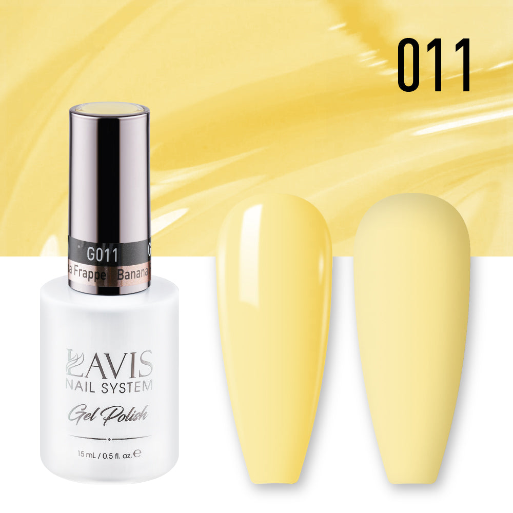 LAVIS 011 Banana Frappe - Gel Polish & Matching Nail Lacquer Duo Set - 0.5oz