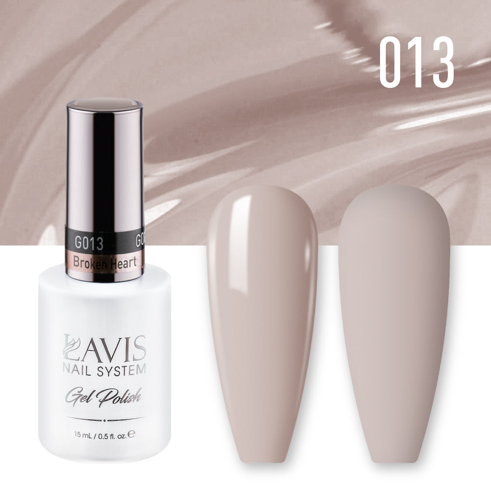 Lavis Gel Nail Polish Duo - 013 Beige Brown Colors - Broken Heart