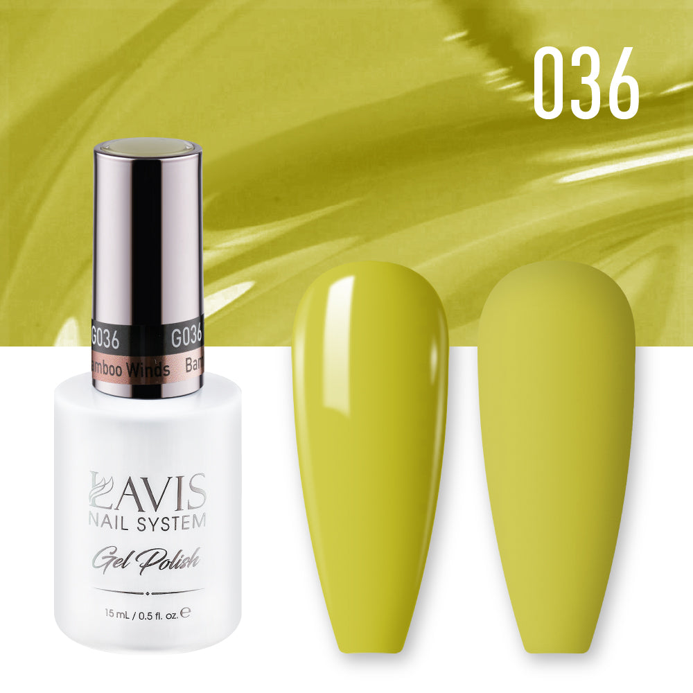 LAVIS 036 Bamboo Winds - Gel Polish & Matching Nail Lacquer Duo Set - 0.5oz