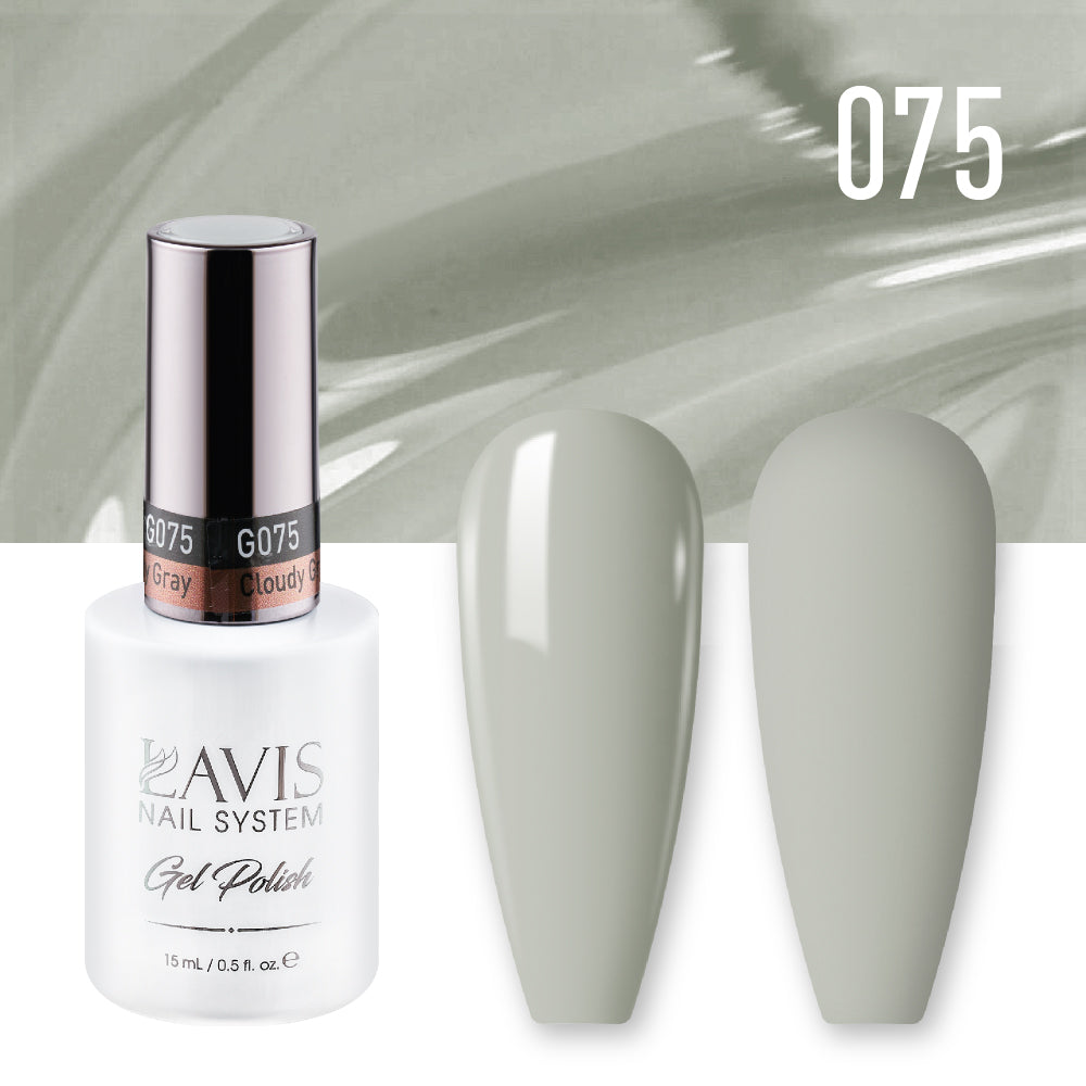 LAVIS 075 Cloudy Gray - Gel Polish 0.5oz