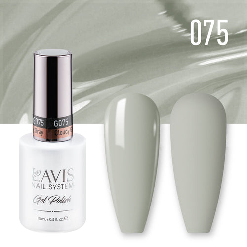Lavis Gel Nail Polish Duo - 075 Gray Beige Colors - Cloudy Gray