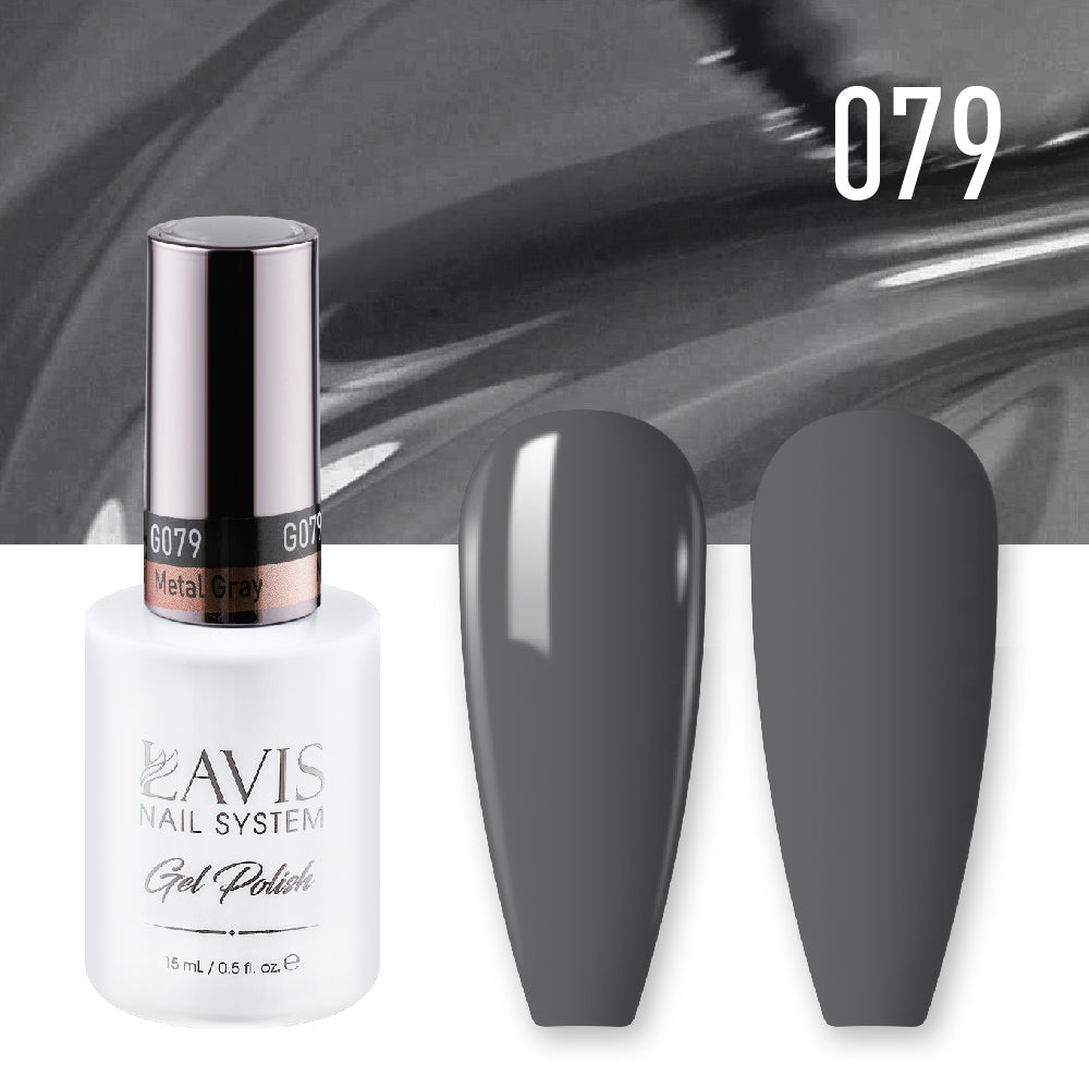 LAVIS 079 Metal Gray - Gel Polish 0.5oz