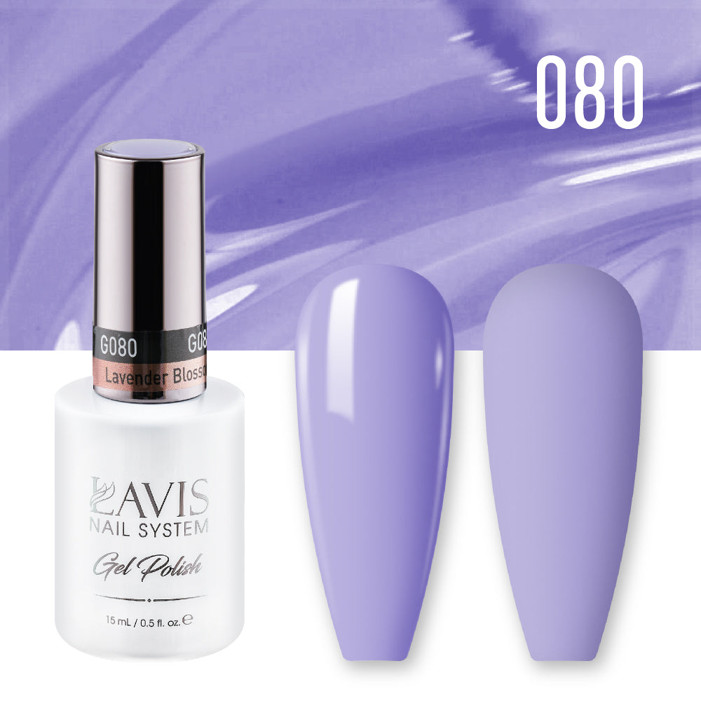 LAVIS 080 Lavender Blossom - Gel Polish & Matching Nail Lacquer Duo Set - 0.5oz