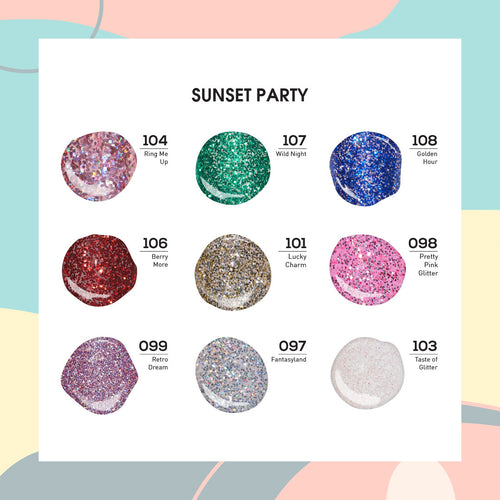 SUNSET PARTY - Lavis Holiday Nail Lacquer Collection: 097; 098; 099; 101; 103; 104; 106; 107; 108