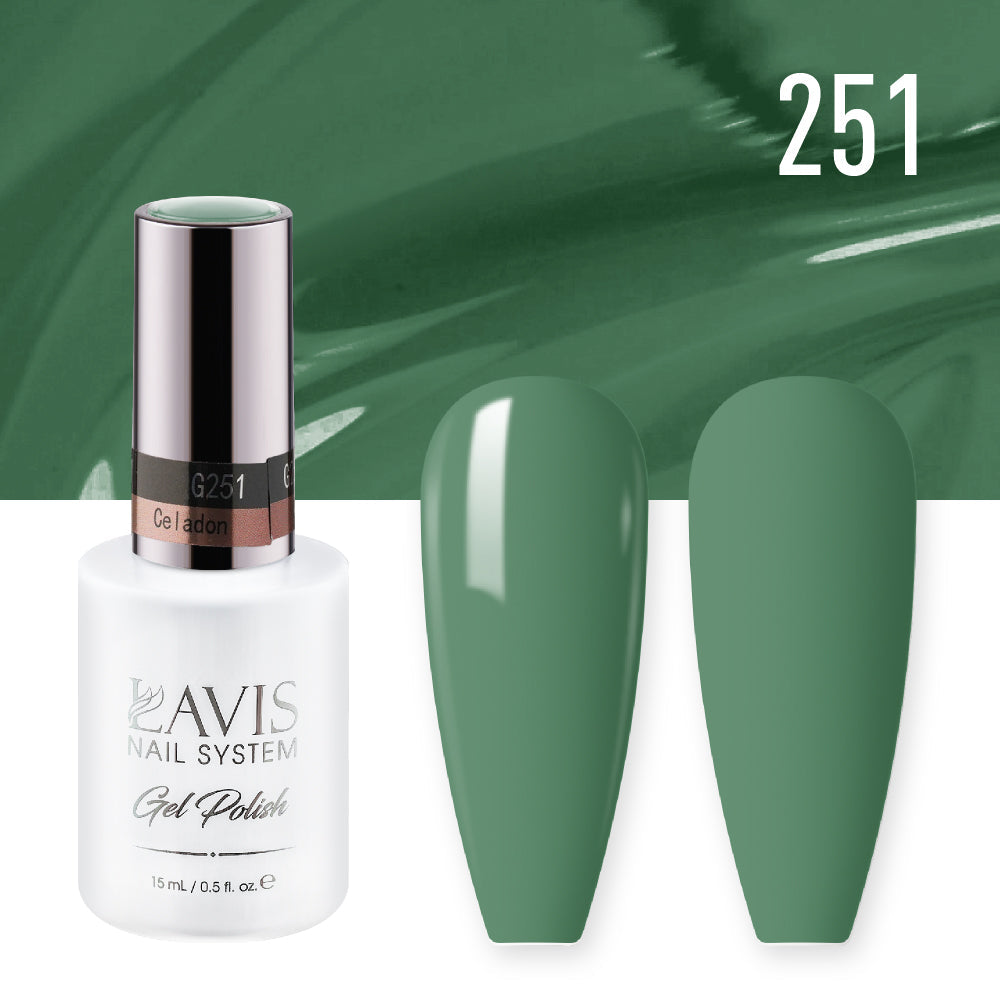 LAVIS 251 Celadon - Gel Polish & Matching Nail Lacquer Duo Set - 0.5oz