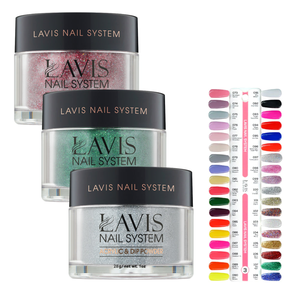 Lavis Acrylic & Dip Powder Part 3: 073-108 (36 Colors) 1oz