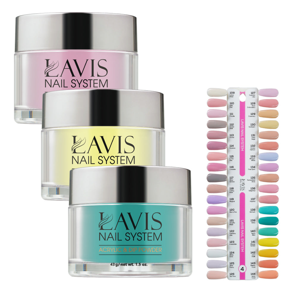 Lavis Acrylic & Dip Powder Part 4: 109-144 (36 Colors) 1.5oz