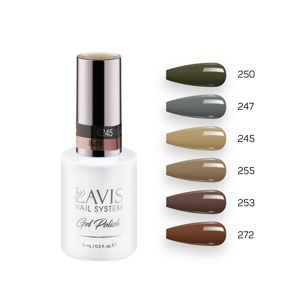 Lavis Gel Fall Color Set G1 (6 colors) : 250, 247, 245, 255, 253, 272