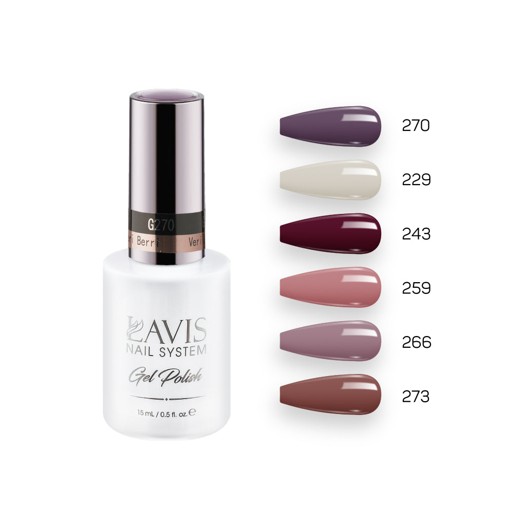 Lavis Gel Fall Color Set G2 (6 colors) : 270, 229, 243, 259, 266, 273