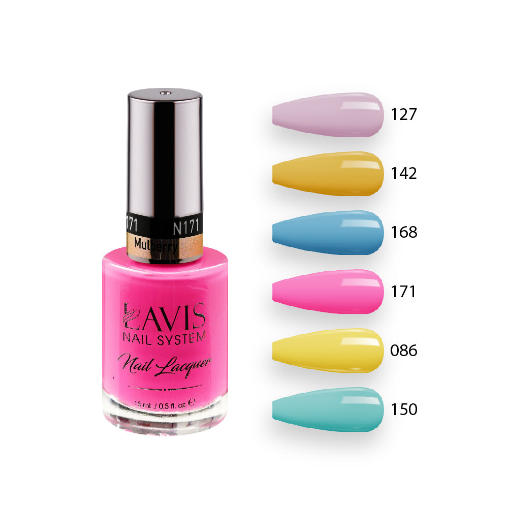 Lavis Healthy Nail Lacquer Summer Set N9 (6 colors) : 127, 142, 168, 171, 086, 150