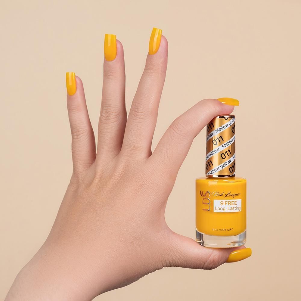 LDS 011 Mellow Yellow - LDS Gel Polish & Matching Nail Lacquer Duo Set - 0.5oz