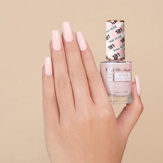 LDS 181 Pink Rose - LDS Healthy Gel Polish & Matching Nail Lacquer Duo Set - 0.5oz