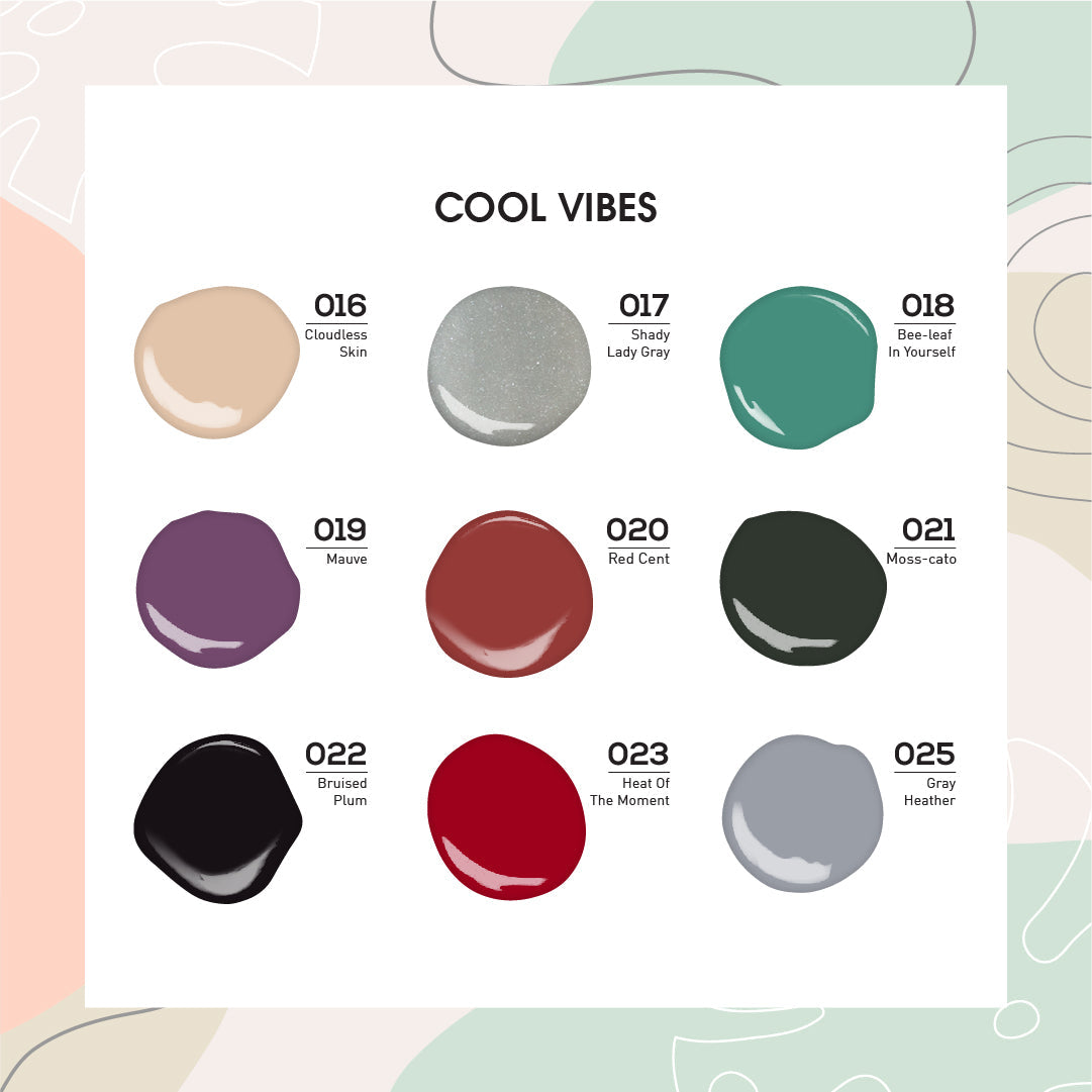 9 LDS Holiday Gel Nail Polish Collection - COOL VIBES - 016; 017; 018; 019; 020; 021; 022; 023; 025