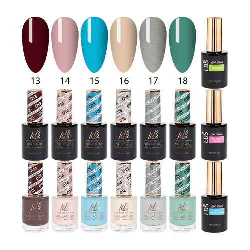 LDS Healthy Gel & Matching Lacquer Starter Kit : 13,14,15,16,17,18,Base,Top & Strengthener