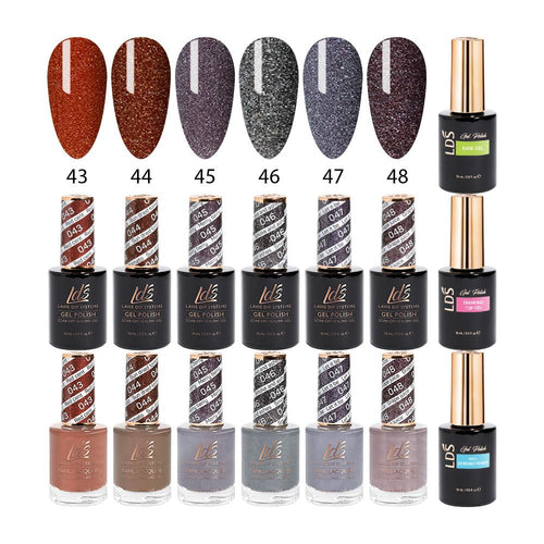LDS Healthy Gel & Matching Lacquer Starter Kit : 43,44,45,46,47,48,Base,Top & Strengthener