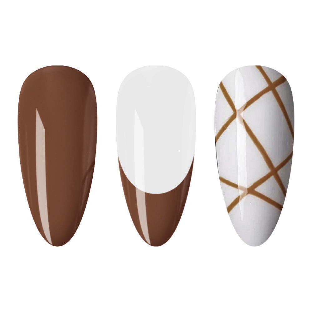  LDS - 12 (ver 2) Brown - Line Art Gel Nails Polish Nail Art