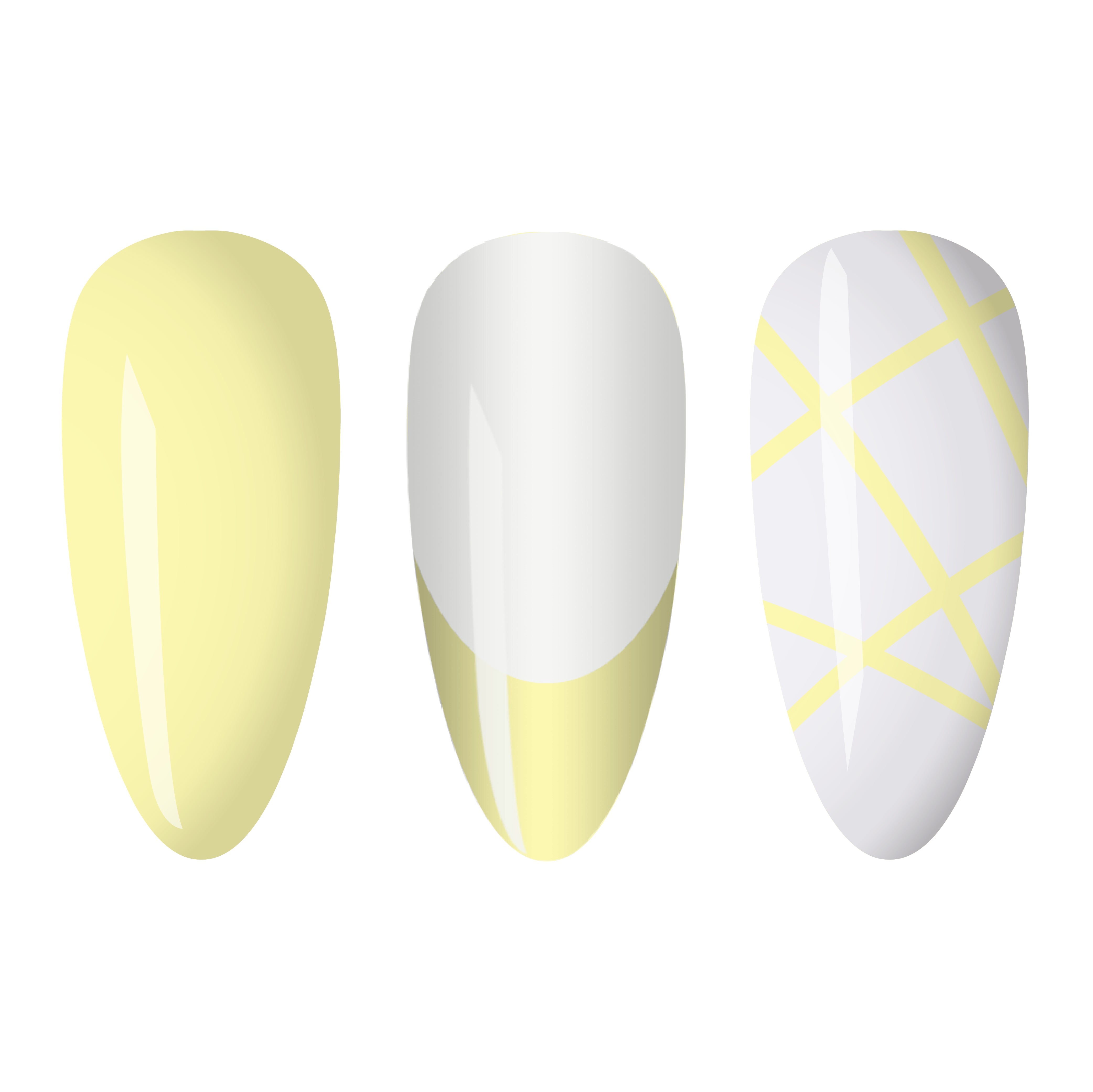  LDS - 16 (ver 2) Pastel Yellow - Line Art Gel Nails Polish Nail Art