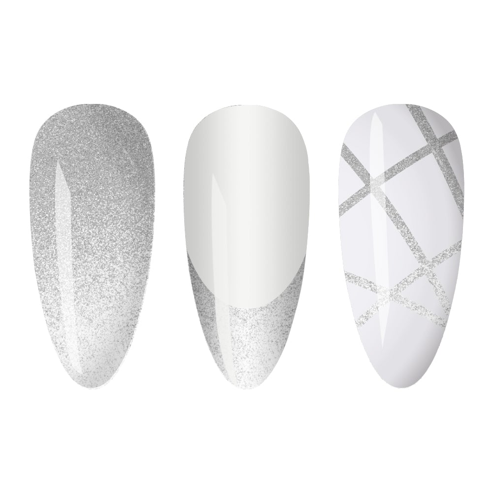  LDS - 21 (ver 2) Silver - Line Art Gel Nails Polish Nail Art