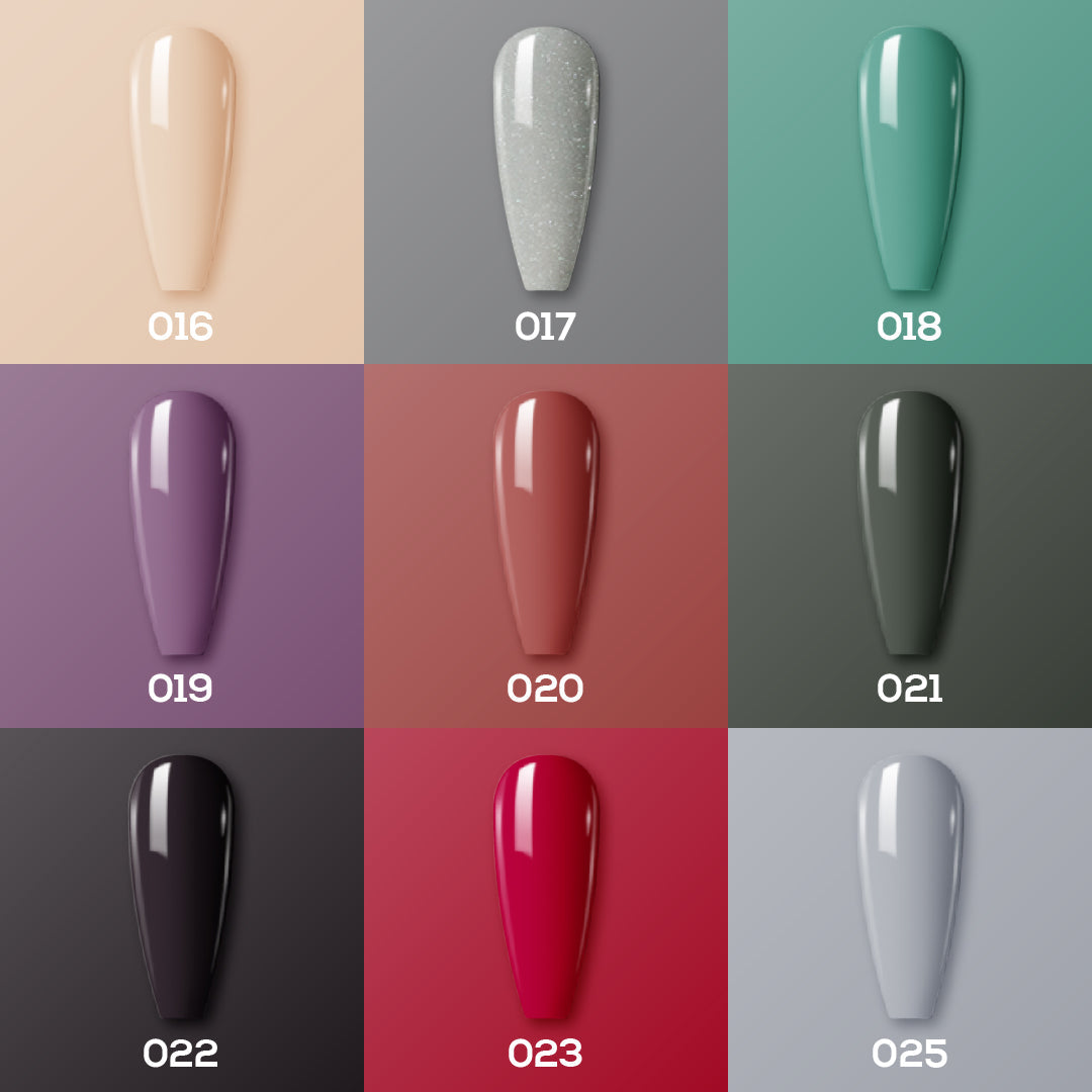 9 LDS Holiday Gel Nail Polish Collection - COOL VIBES - 016; 017; 018; 019; 020; 021; 022; 023; 025