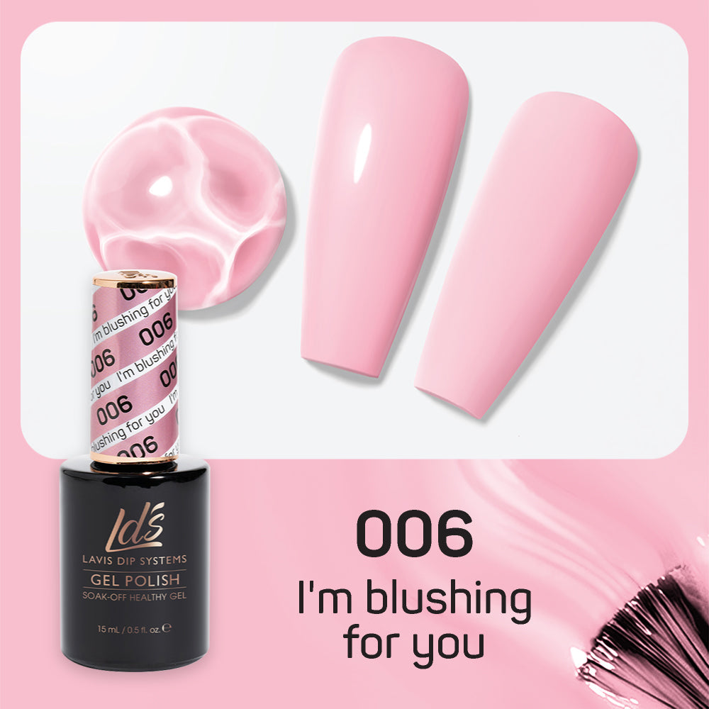 LDS 006 I'm Blushing For You - LDS Healthy Gel Polish & Matching Nail Lacquer Duo Set - 0.5oz