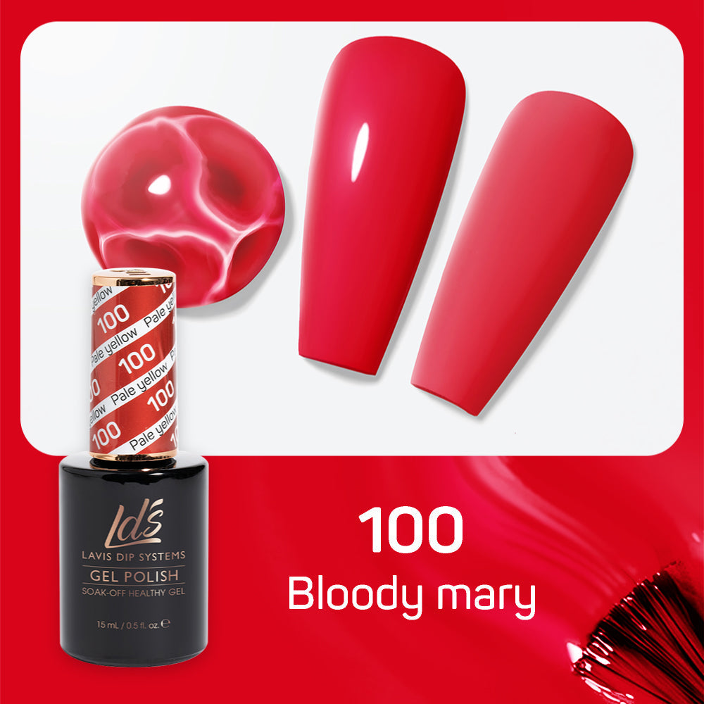 LDS 100 Bloody Mary - LDS Healthy Gel Polish & Matching Nail Lacquer Duo Set - 0.5oz