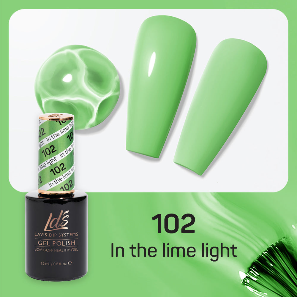 LDS 102 In The Lime Light - LDS Healthy Gel Polish & Matching Nail Lacquer Duo Set - 0.5oz