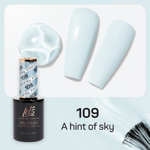 LDS 109 A Hint Of Sky - LDS Healthy Gel Polish & Matching Nail Lacquer Duo Set - 0.5oz