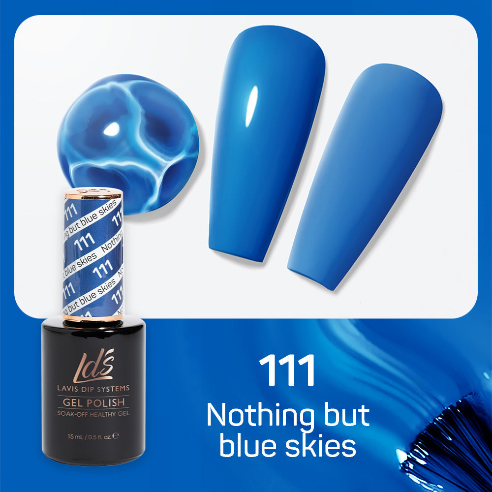 LDS 111 Nothing But Blue Skies - LDS Healthy Gel Polish & Matching Nail Lacquer Duo Set - 0.5oz