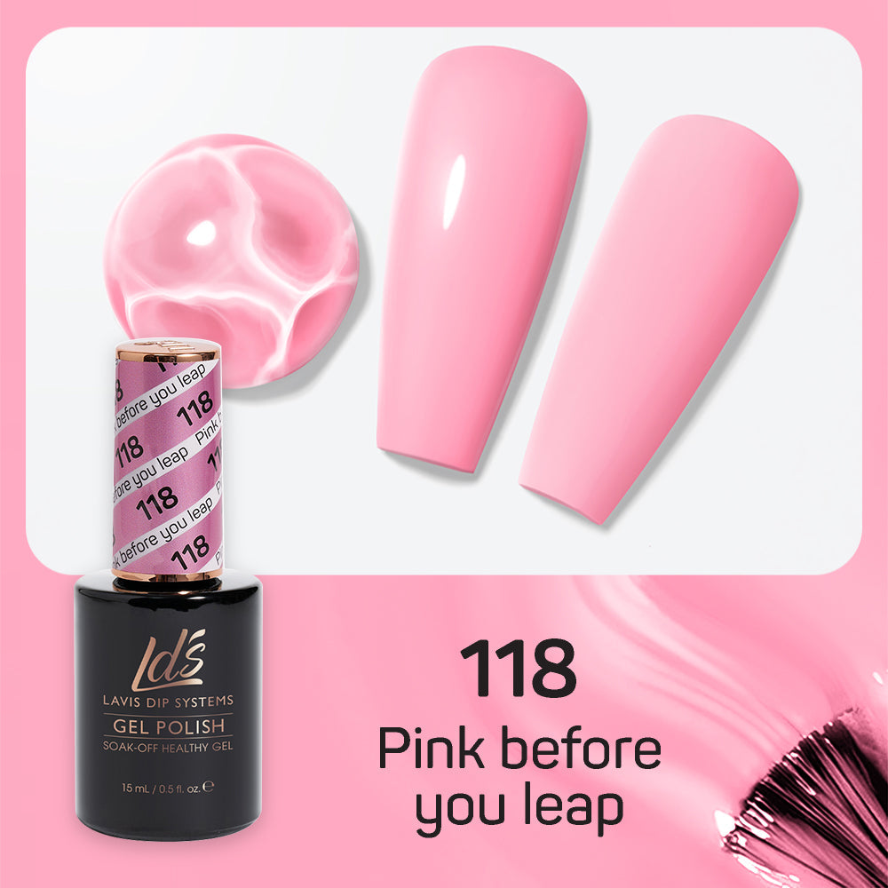 LDS 118 Pink Before You Leap - LDS Healthy Gel Polish & Matching Nail Lacquer Duo Set - 0.5oz