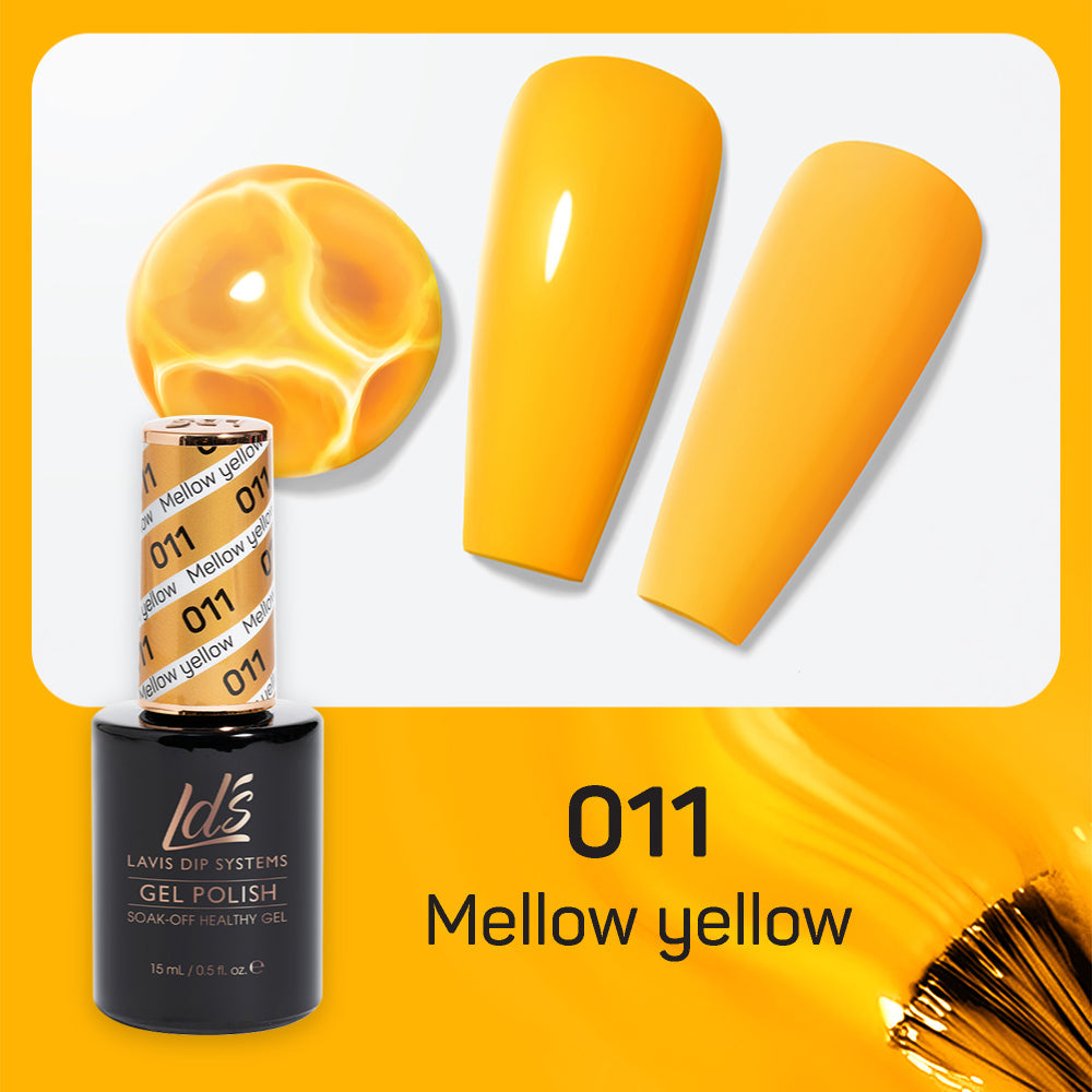 LDS 011 Mellow Yellow - LDS Healthy Gel Polish & Matching Nail Lacquer Duo Set - 0.5oz