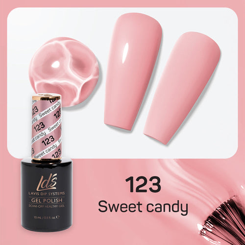 LDS 123 Sweet Candy - LDS Healthy Gel Polish & Matching Nail Lacquer Duo Set - 0.5oz