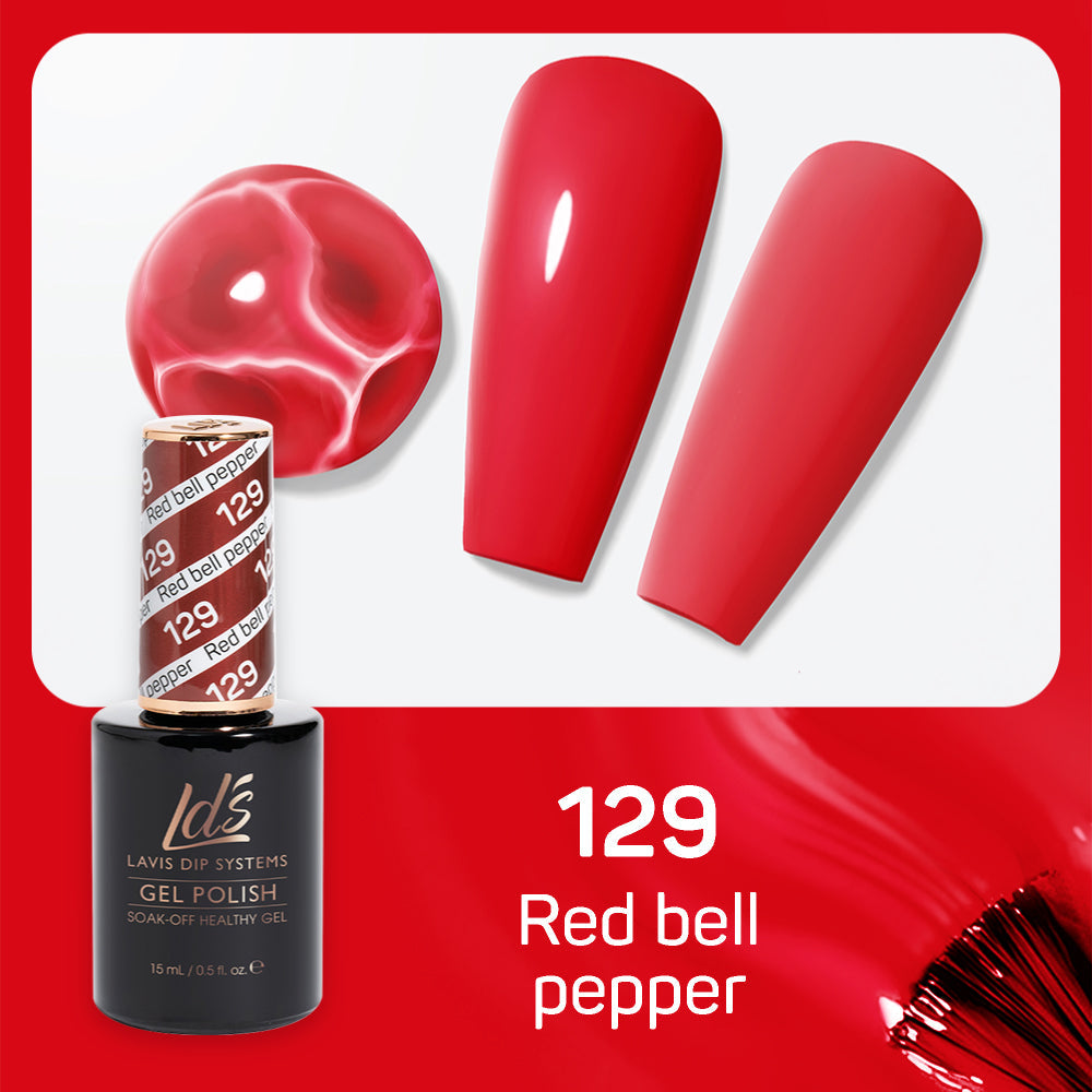 LDS 129 Red Bell Pepper - LDS Healthy Gel Polish & Matching Nail Lacquer Duo Set - 0.5oz